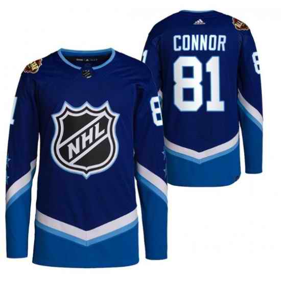Men Winnipeg Jets 81 Kyle Connor 2022 All Star Blue Stitched Jersey